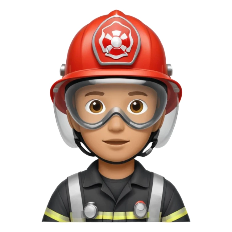 Firefighter with respiratory protection white helmet sticker