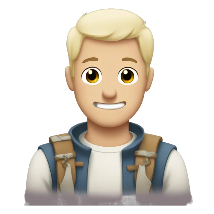 Finn from adventure time happy blushy smile sticker