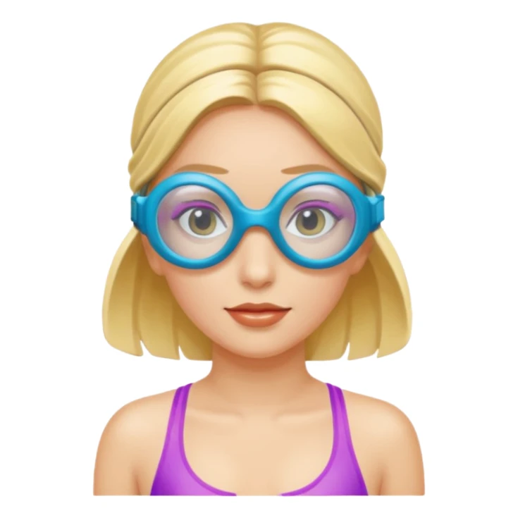 Woman with swim goggle sticker