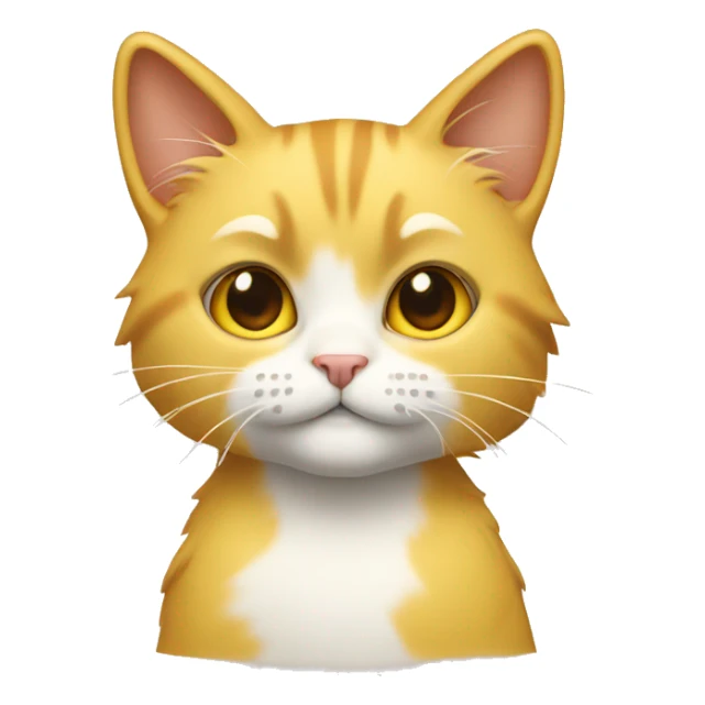 A yellow girl cat with funny Hair sticker