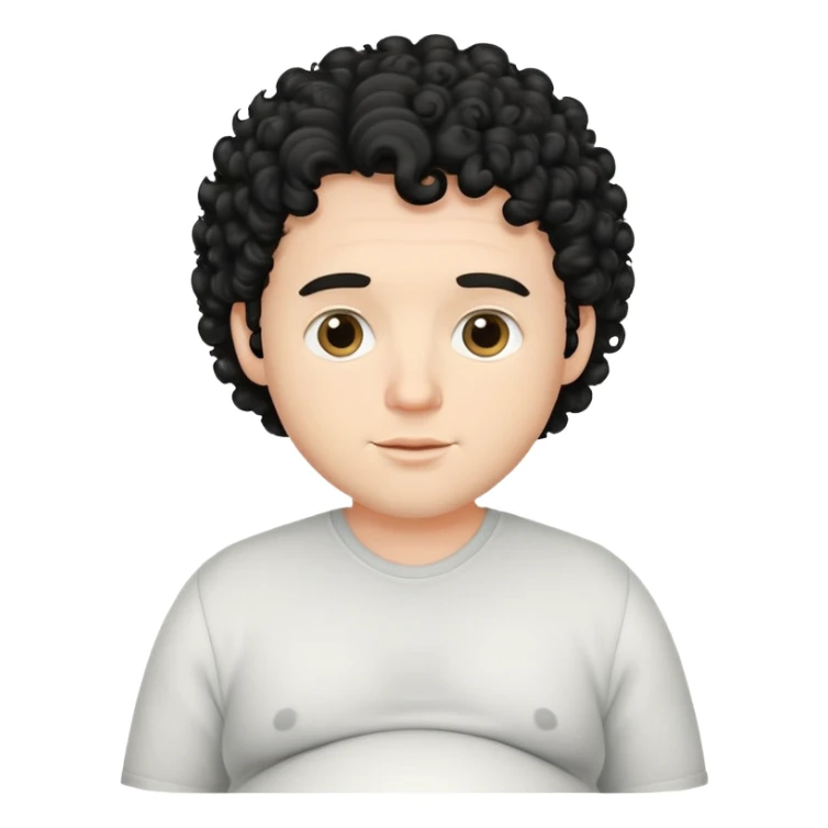 Pregnant white man with black curly hair sticker