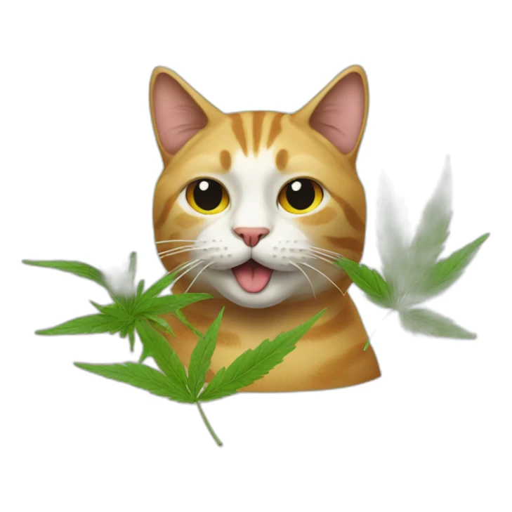 cat with a weed cigarette in its mouth sticker
