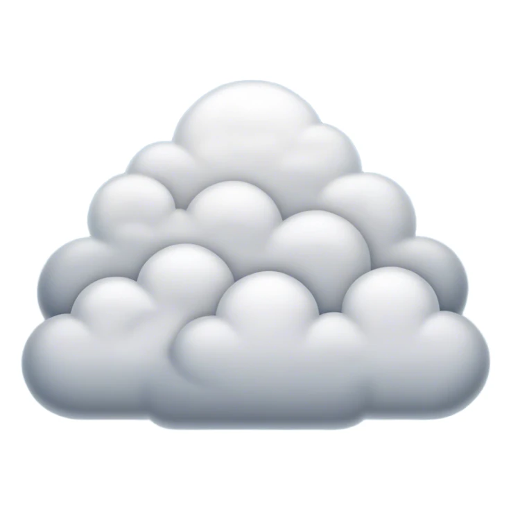 Cinematic Realistic Stratus Emoji, Low and layered, with uniform, gray clouds covering the sky in a smooth, even blanket. The clouds seem to hang gently in the atmosphere, creating a soft, diffused light below. Soft glowing outline, capturing the essence of calm, peaceful overcast skies in a serene stratus cloud! sticker