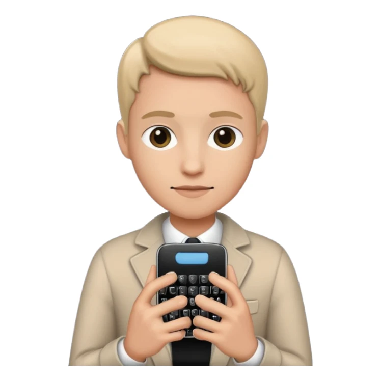 create an realistic emoji image of a phone which showing typing sticker