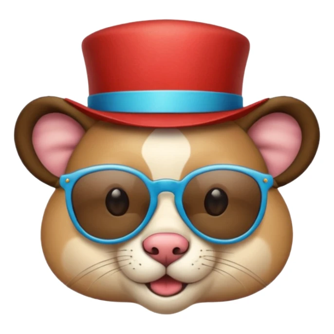 a sunglasses animal with circus hat  sticker