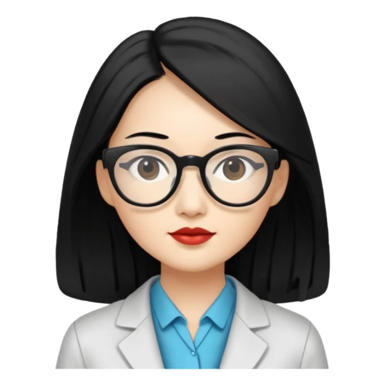 data scientist, chic dressed, asian woman, long black hair sticker