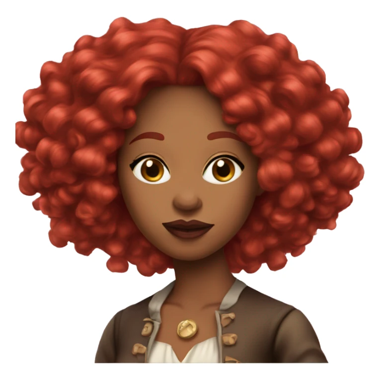 Three Musketeers black woman smooth long red hair big lips sticker