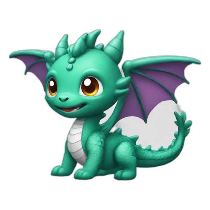 Cute dragon starship Orient to the moon sticker