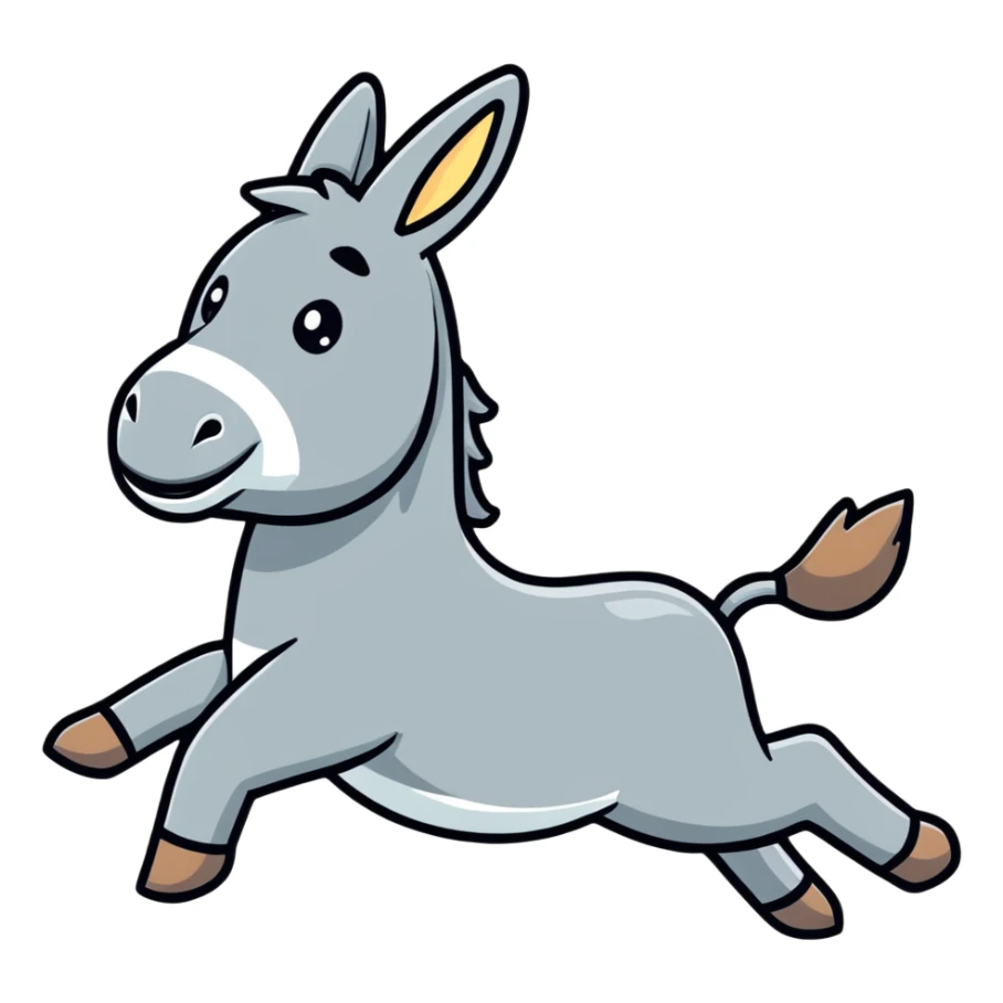 donkey flying in the air sticker