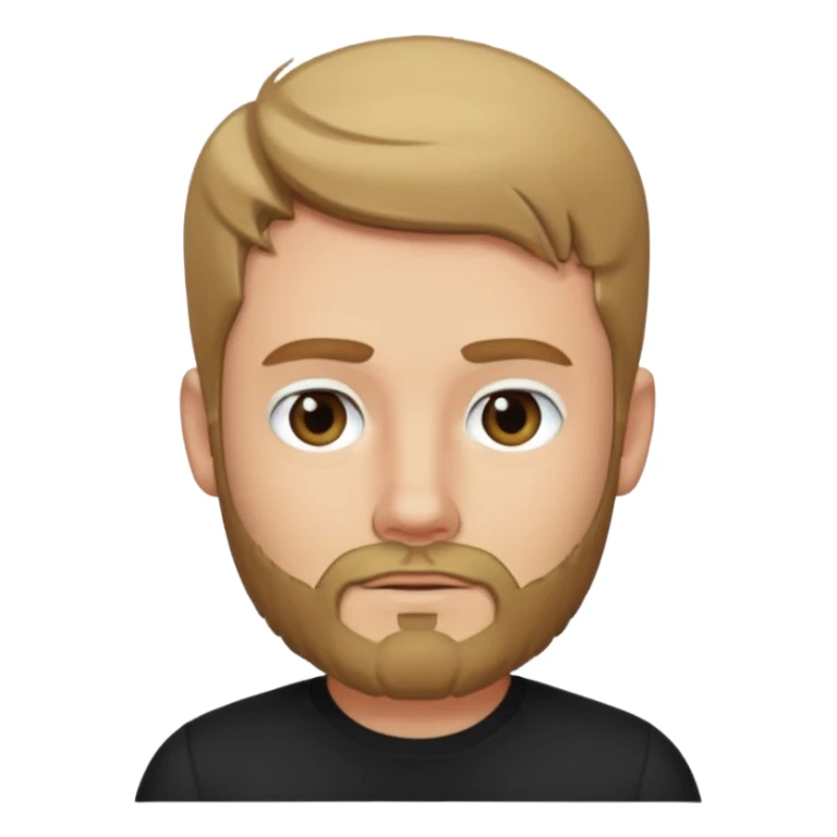8-BitRyan with dark blonde hair and thin buzz beard, black shirt sticker