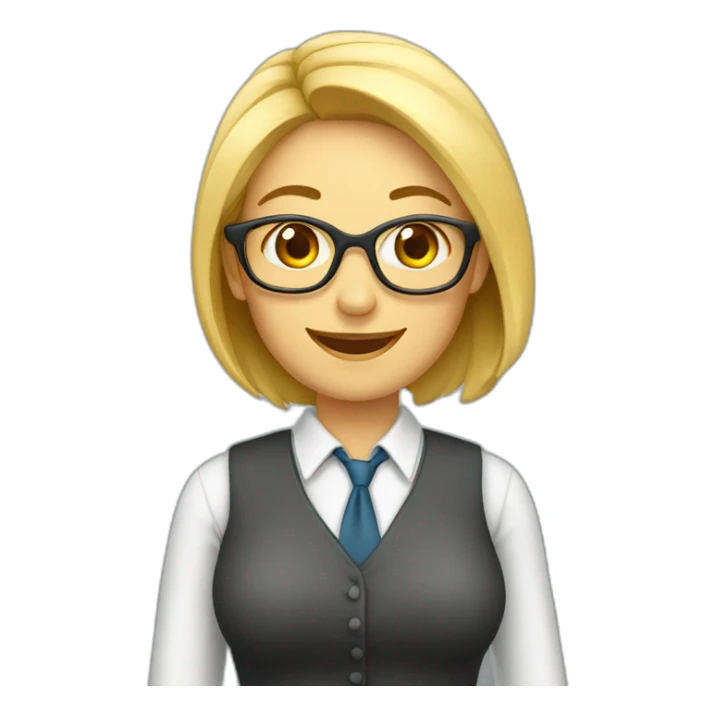 Teacher woman happy with classe sticker