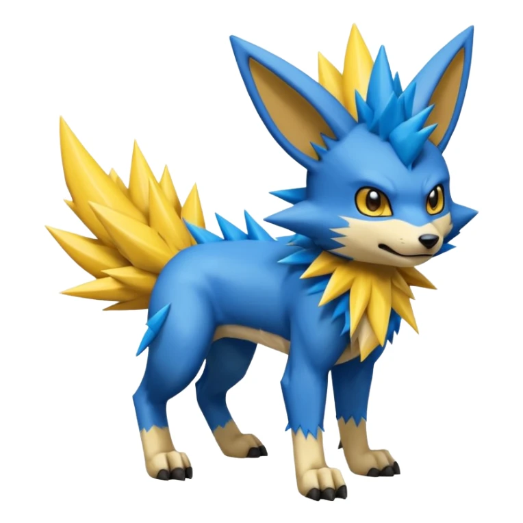 Lucario-Jolteon-Fakémon-hybrid-creature (full body)  sticker