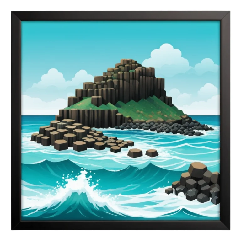 giant's causeway in northern ireland it has hexagonal rock pillars set against the ocean add more ocean sticker