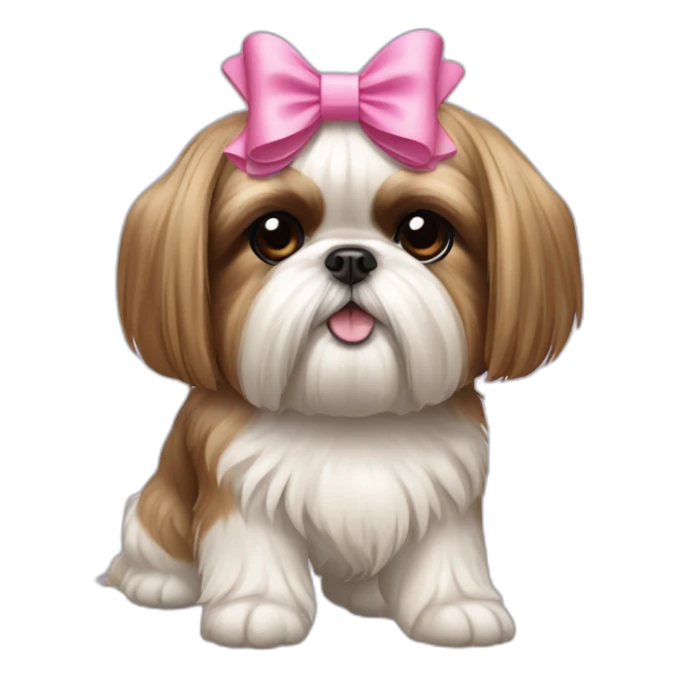 Dog Shih Tzu with a bow on head full-body sticker