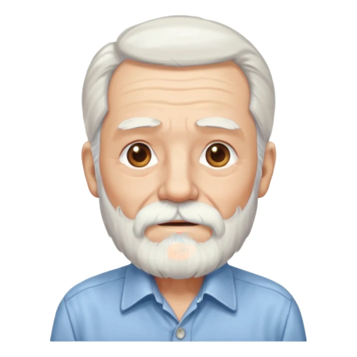 elderly man long hair and long bearded with shirt sticker