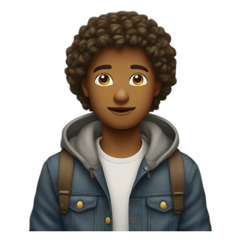 Garcon de 14ans bouclé qui rigole tres fort sticker