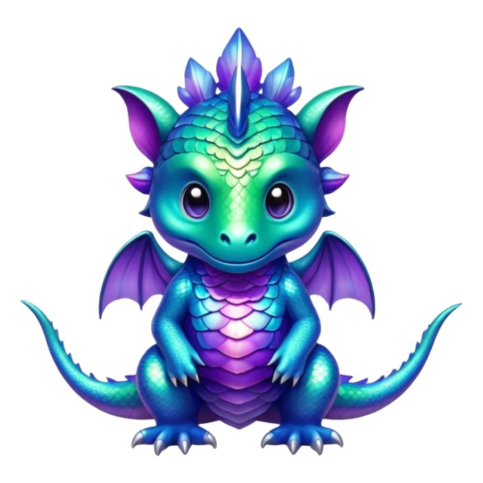 Shiny epic green blue and purple animal-fakemon-creature sticker