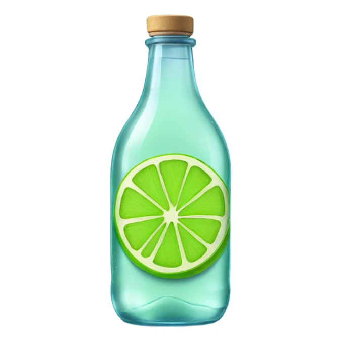 Vibrant lime slices still on glass bottle with water  sticker