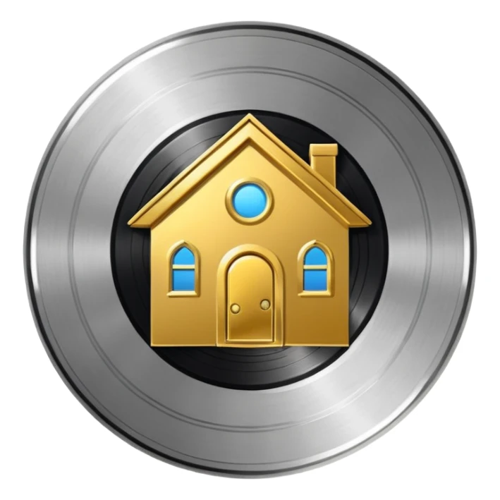 platinum vinyl with a gold house logo in the middle sticker