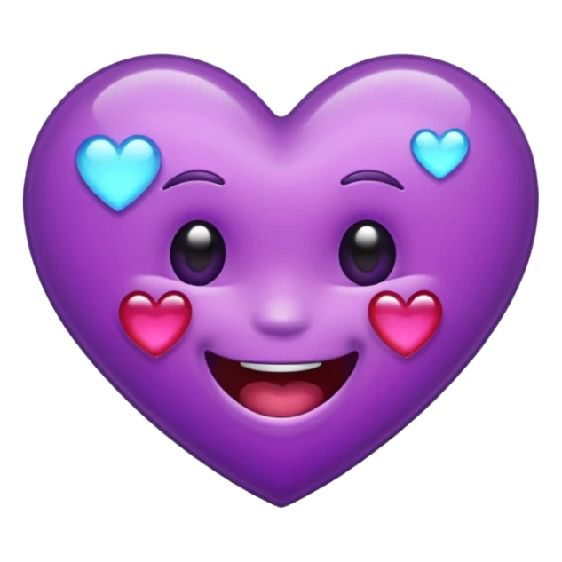 flashing purple heart that's laughing so hard it's crying sticker