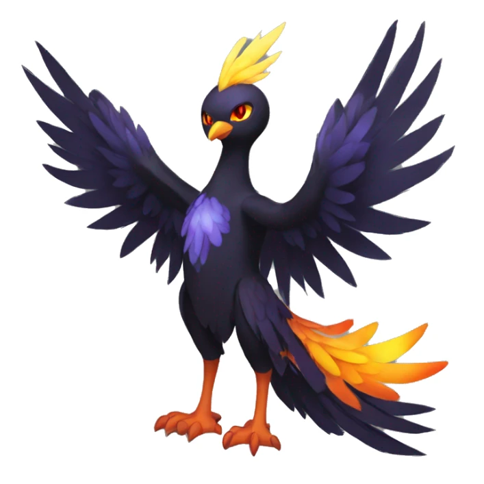 Fantasy legendary godly dark bird shadow-type-Phoenix Fakemon full body sticker