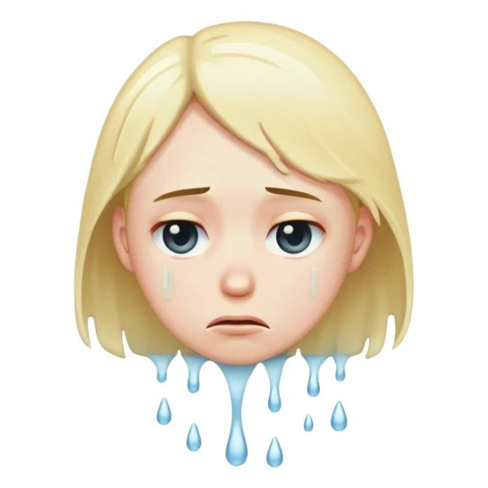 A wet person drained, and sad looking down, feeling like quitting sticker