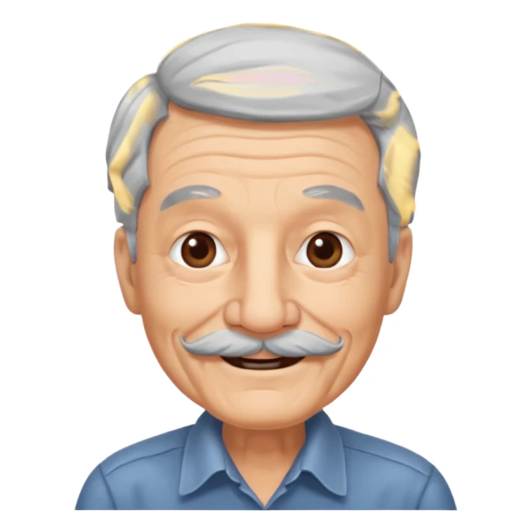 black mustache old man,Big black mustache. sticker