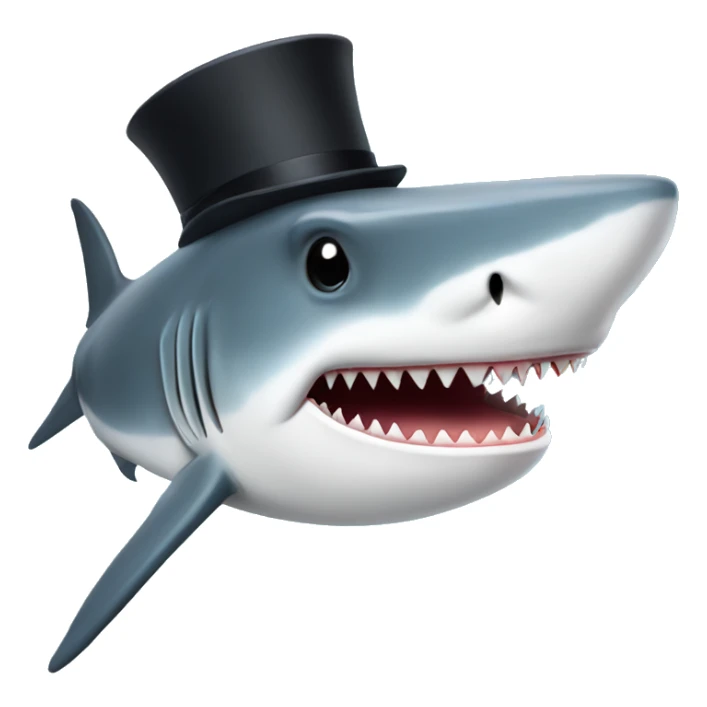 Shark with tophat sticker