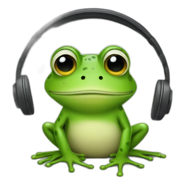 frog listening to rock music sticker