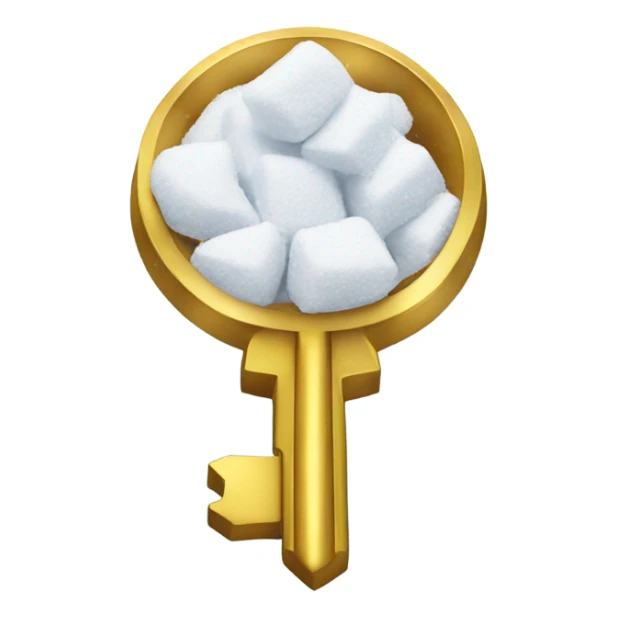 gold key with pile of snow on the end sticker