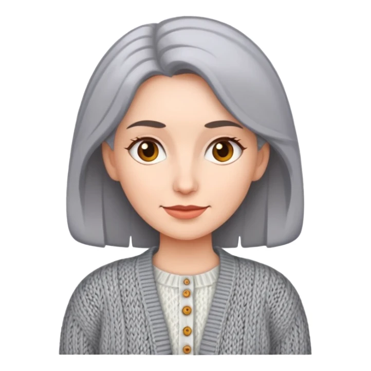 gray woman knit cardigan sticker