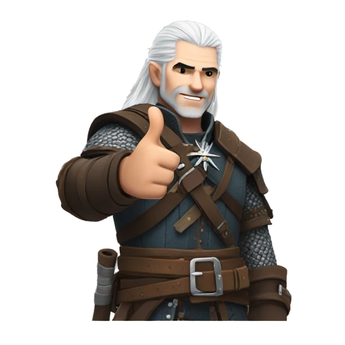 geralt of rivia, thumb up sticker