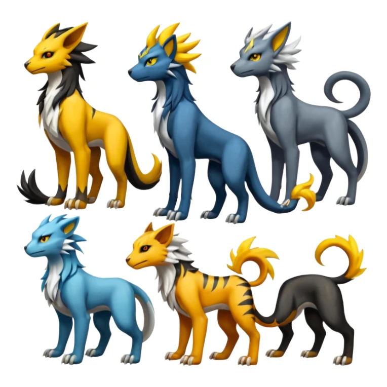 Houndoom-Tigress-Manectric-Luxray-Silvally-Gryphon-fusion (full body) sticker