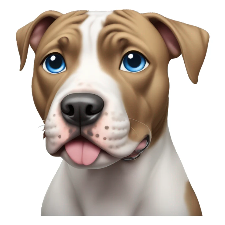 dog Pit Bull with blue eyes indoors sticker