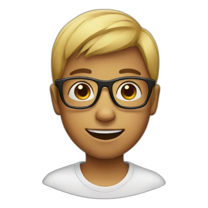 kid with glasses sticker