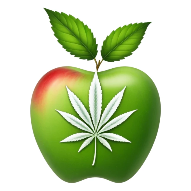 apple weed strain with a cannabis leaf accent sticker