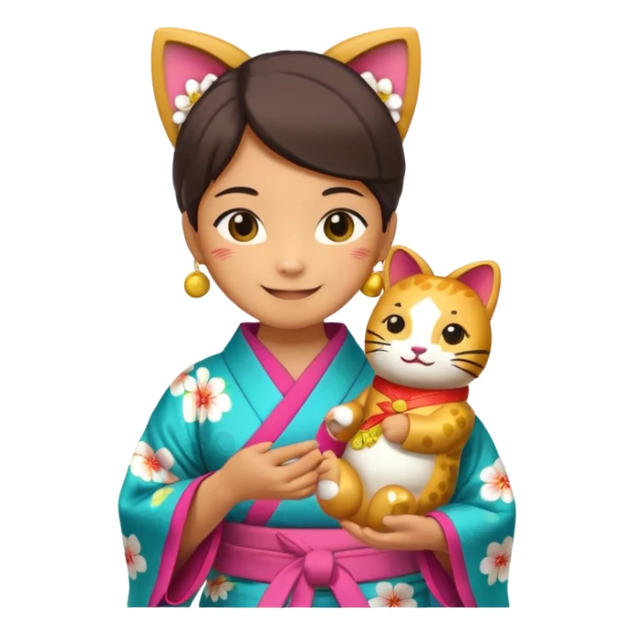 chat japonais, manekineku sticker