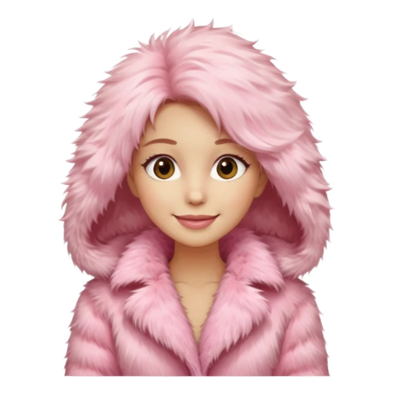 Pink fur coat female sticker
