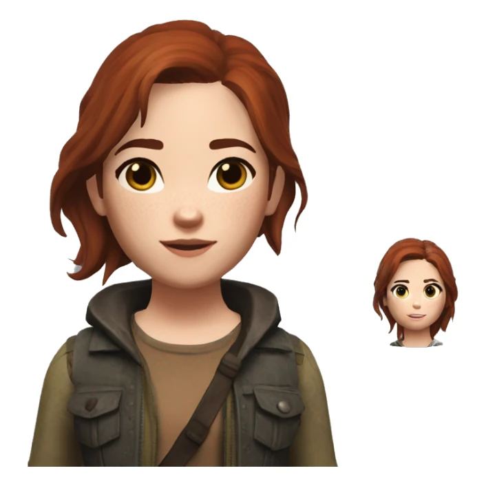 Ellie Williams from the Last of Us 2 brunette auburn hair sticker