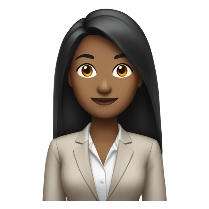 business woman long straight black hair sticker