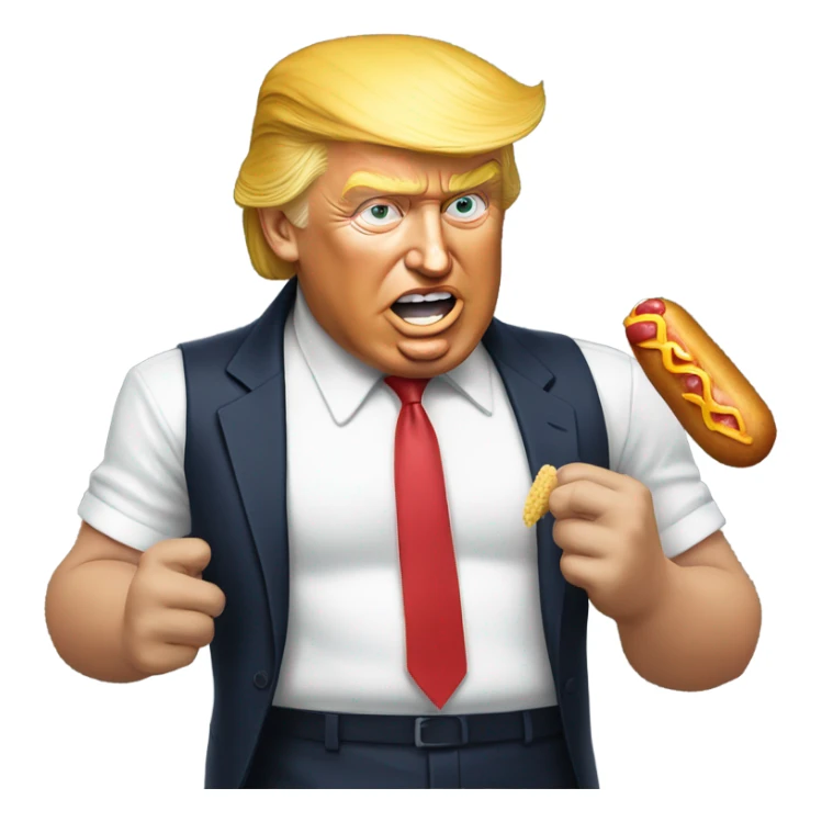 Donald trump eating a corn dog sticker