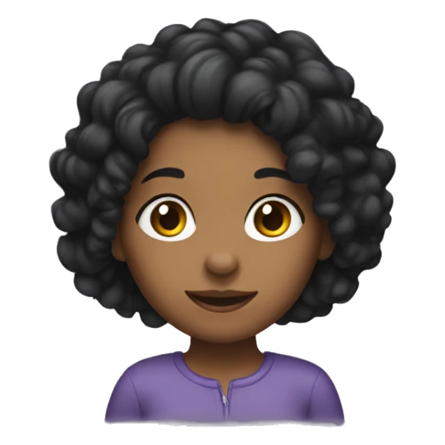 A girl with black curly hair sticker