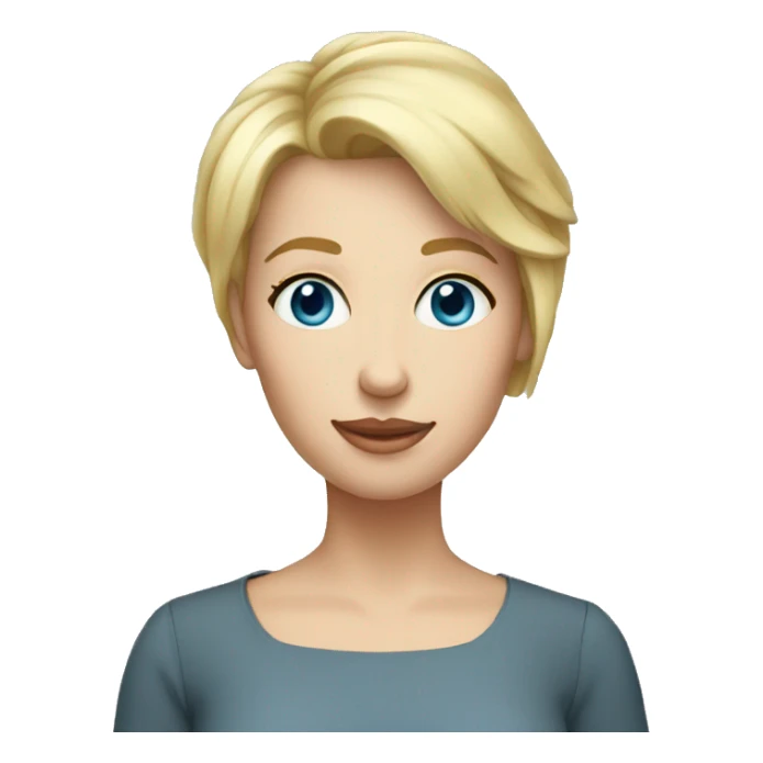 Very Short blond hair mom blue eyes sticker