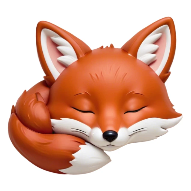 Meme-Worthy Cute Sleeping Fox Portrait Emoji, Head resting peacefully with a contented smile, showcasing a lithe build and a luxuriously soft red Fur with gentle white accents, eyes shut in a serene, restful nap, Simplified yet hilariously adorable features, highly detailed, glowing with a soft, drowsy light, high shine, relaxed and utterly lovable, stylized with an air of playful laziness, bright and heartwarming, soft glowing outline, capturing the essence of a comically sleepy fox, so meme-worthy it feels like it could instantly become the next viral sensation of adorable woodland slumber! sticker