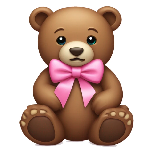 Bear shaped as heart with pink bow ribbons  sticker