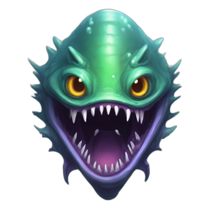 alien sea monster scifi roguelike rpg style inspired by slay the spire digital art sticker