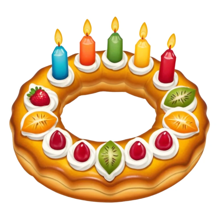 genera una versión de emoji de una rosca de reyes mexicana sticker
