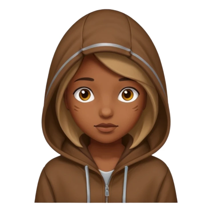 girl with brown hoodie sticker