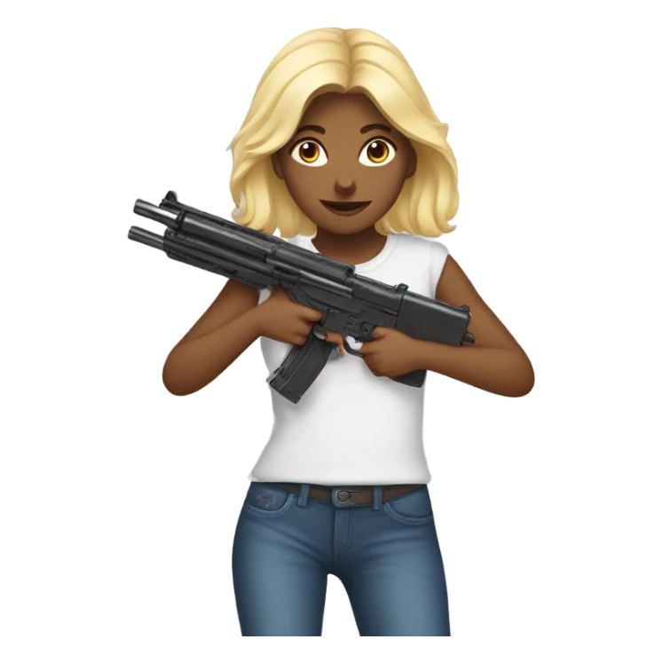 Girls playing with fake guns sticker