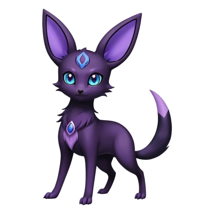 Noibat-Umbreon-Espeon-hybrid, full body, special markings sticker